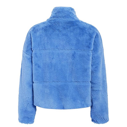 Lismali Casual Zip-up Fluffy Faux Fur Jacket With Pockets