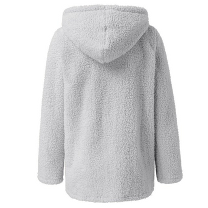 Comfy and Soft Fuzzy Sherpa Fleece Jacket Hoodies Zip Up Casual Long Sleeve Warm Sweatshirt With Pockets Large Size For Women