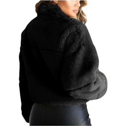 Lismali Casual Zip-up Fluffy Faux Fur Jacket With Pockets