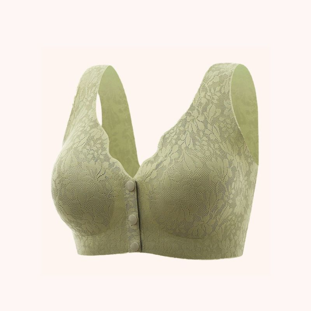 Logirlve Wireless Bras For Women Lace Floral Front Closure Sexy