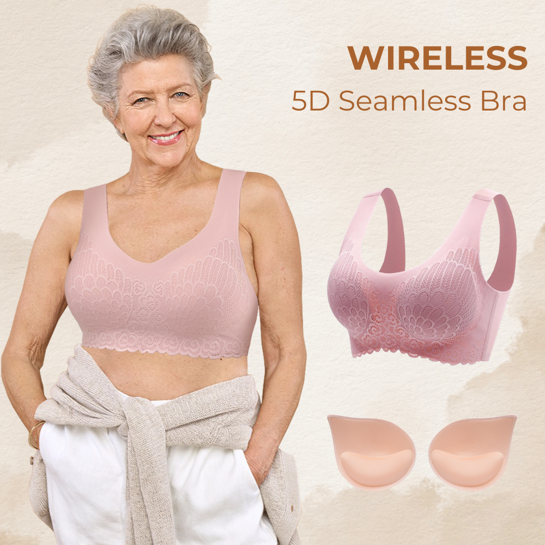 Lismali 5D Seamless Bra Wireless Lace Bra Large Size For Women