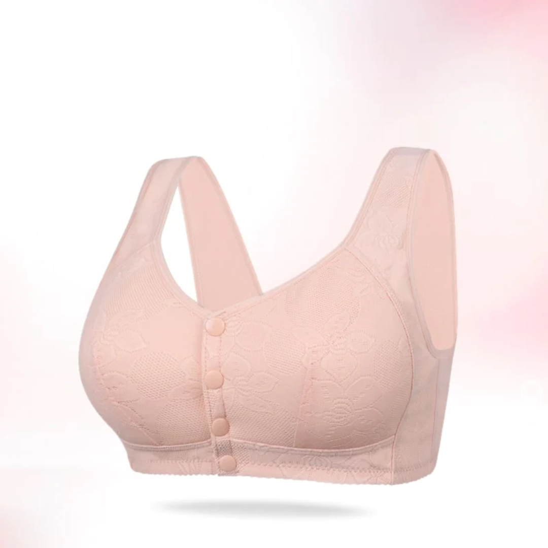 Lismali Rosette Bra Wireless Front Button Bra Large Size For Women