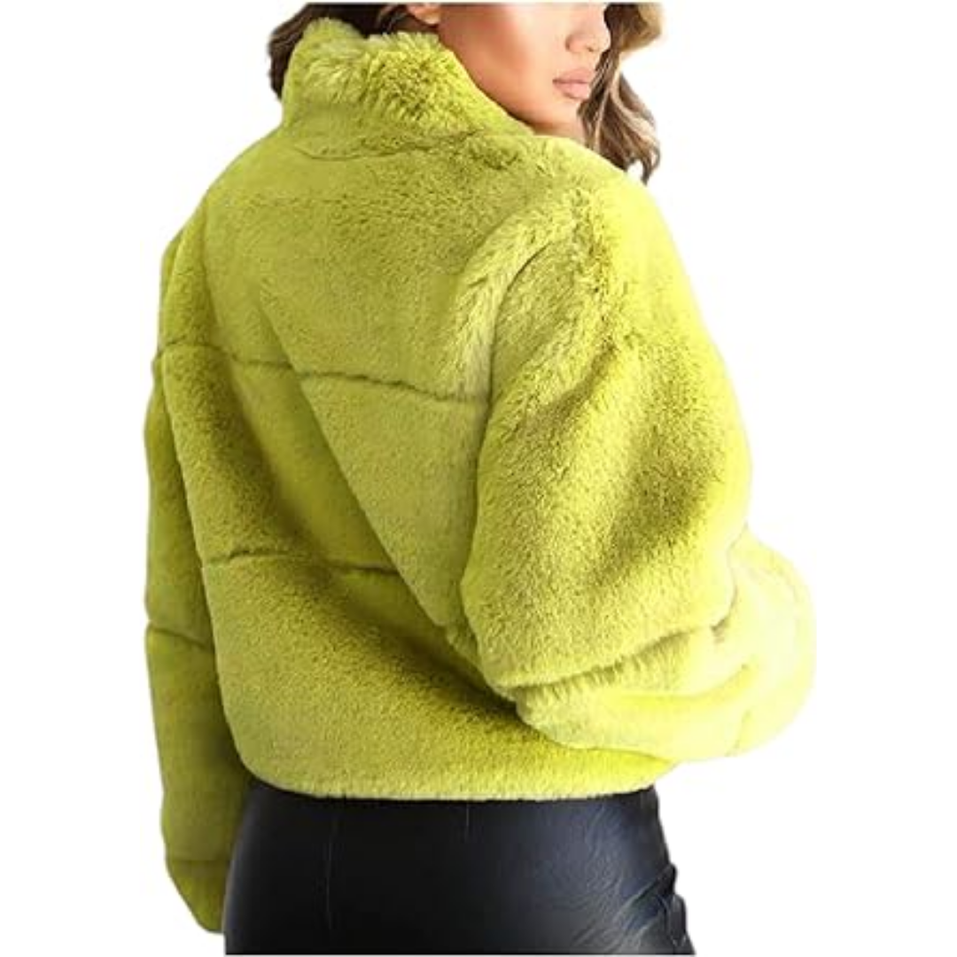 Lismali Casual Zip-up Fluffy Faux Fur Jacket With Pockets