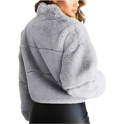 Lismali Casual Zip-up Fluffy Faux Fur Jacket With Pockets