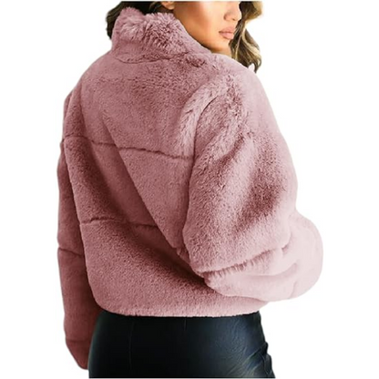 Lismali Casual Zip-up Fluffy Faux Fur Jacket With Pockets