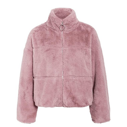 Lismali Casual Zip-up Fluffy Faux Fur Jacket With Pockets