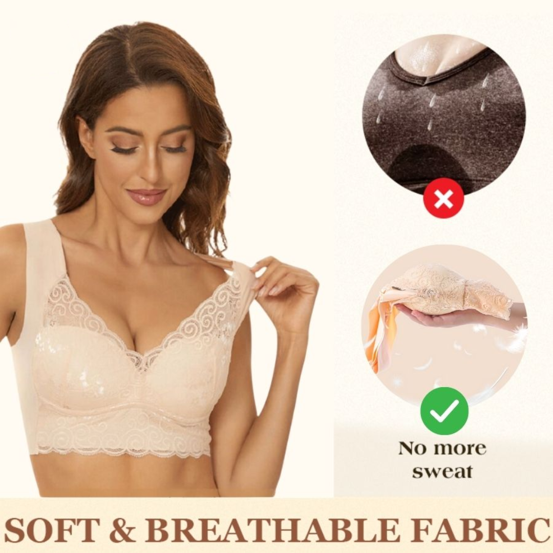 Aoochasliy Bras for Women Clearance Solid Color Bra without Steel Ring Push  Up Plus Size Mother Lace Underwire 