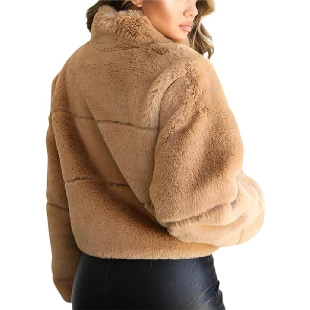 Lismali Casual Zip-up Fluffy Faux Fur Jacket With Pockets