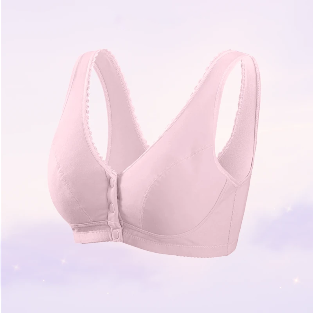 Lismali Pure Cotton Front Buckle Bra Large Size For Women