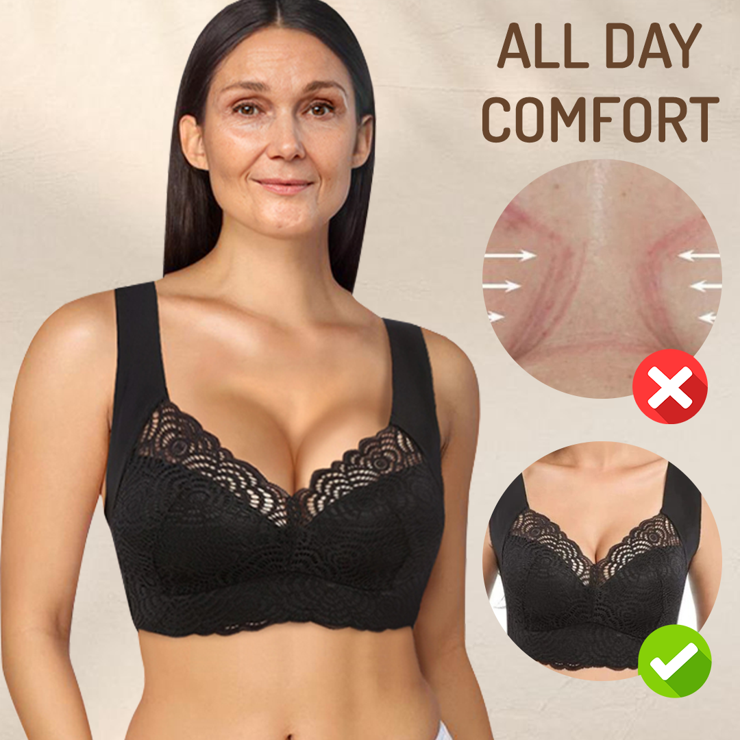 Wire Free Lace Bras For Women Plus Size Ultimate Lift Stretch Full