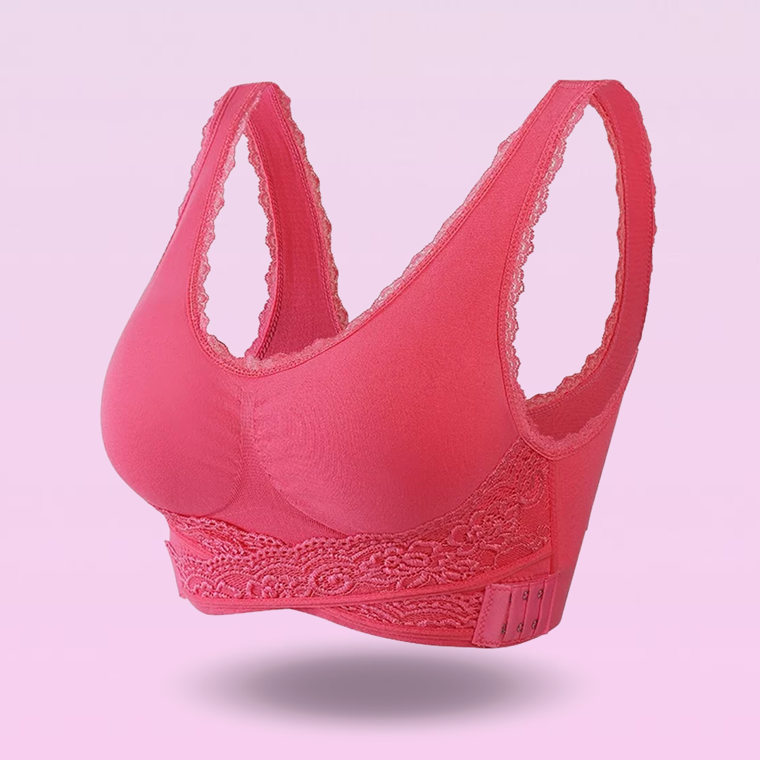 Wireless Rose Lace Zip Front Soft Bras - LODIVINA™