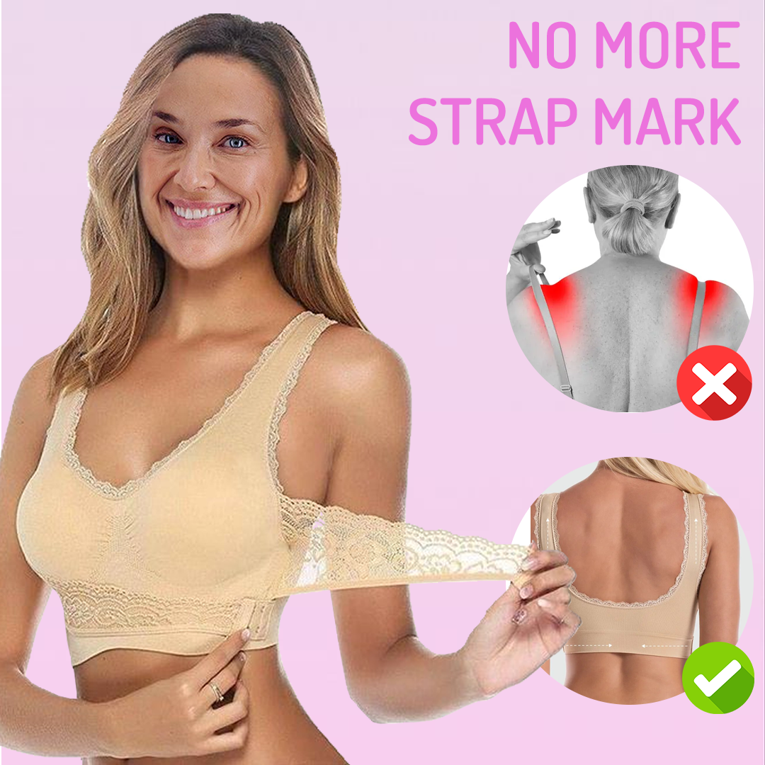 Adjustable Side Buckle Women's Bra, Cross Strap Push Up Bralette For Side  Boob Coverage