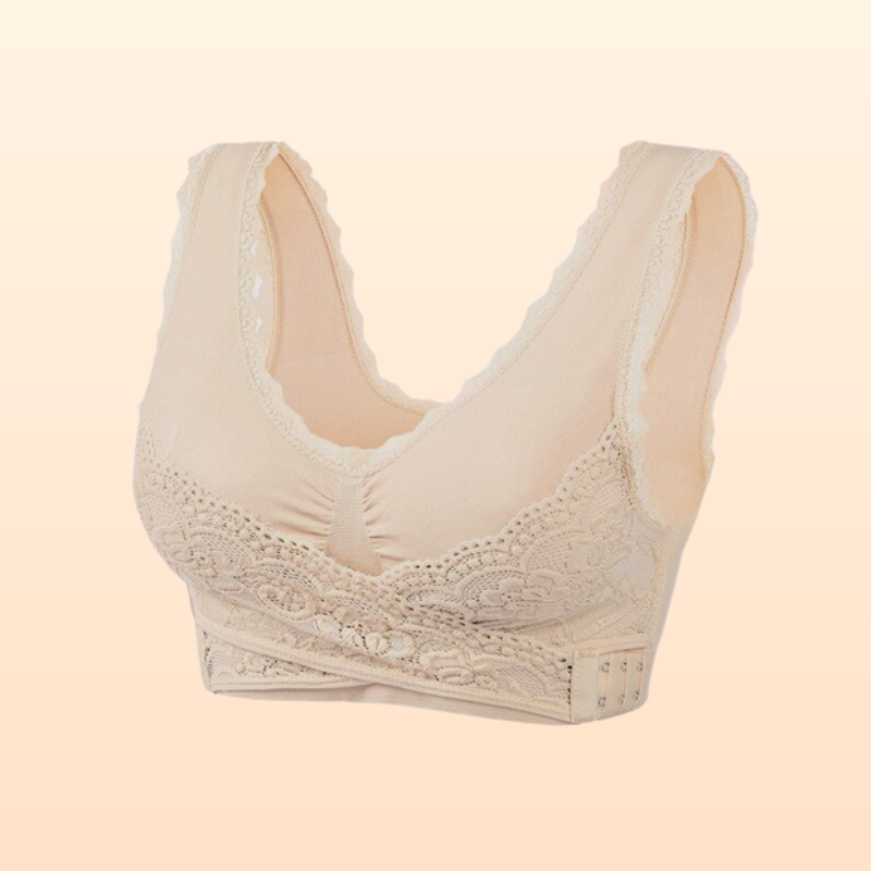 New Special Seamless Cross Front Side Buckle Lace Sleep Leisure Bras for  Women(M-3XL) (S 28AB 30A 30B, Beige) at  Women's Clothing store