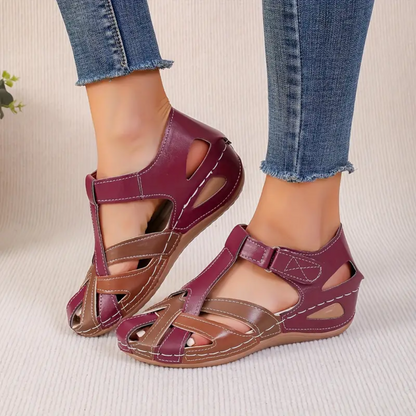 Airfleek Color Block Arch Support Closed Toe Wide Width Sandals