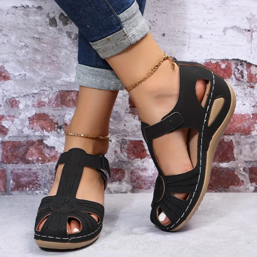 Airfleek Blossom Arch Support Wide Toe Box Closed Toe Sandals