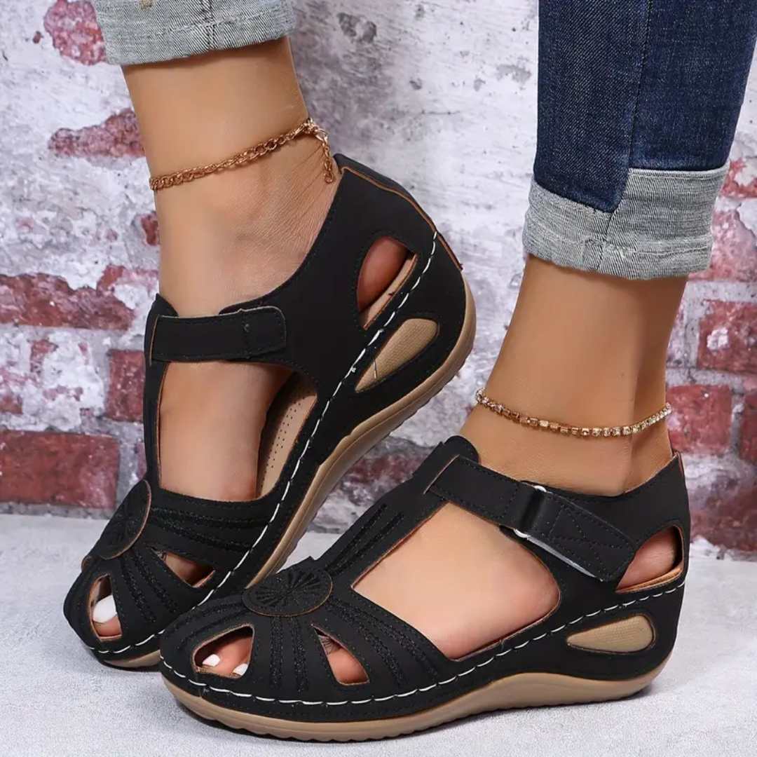 Airfleek Blossom Arch Support Wide Toe Box Closed Toe Sandals