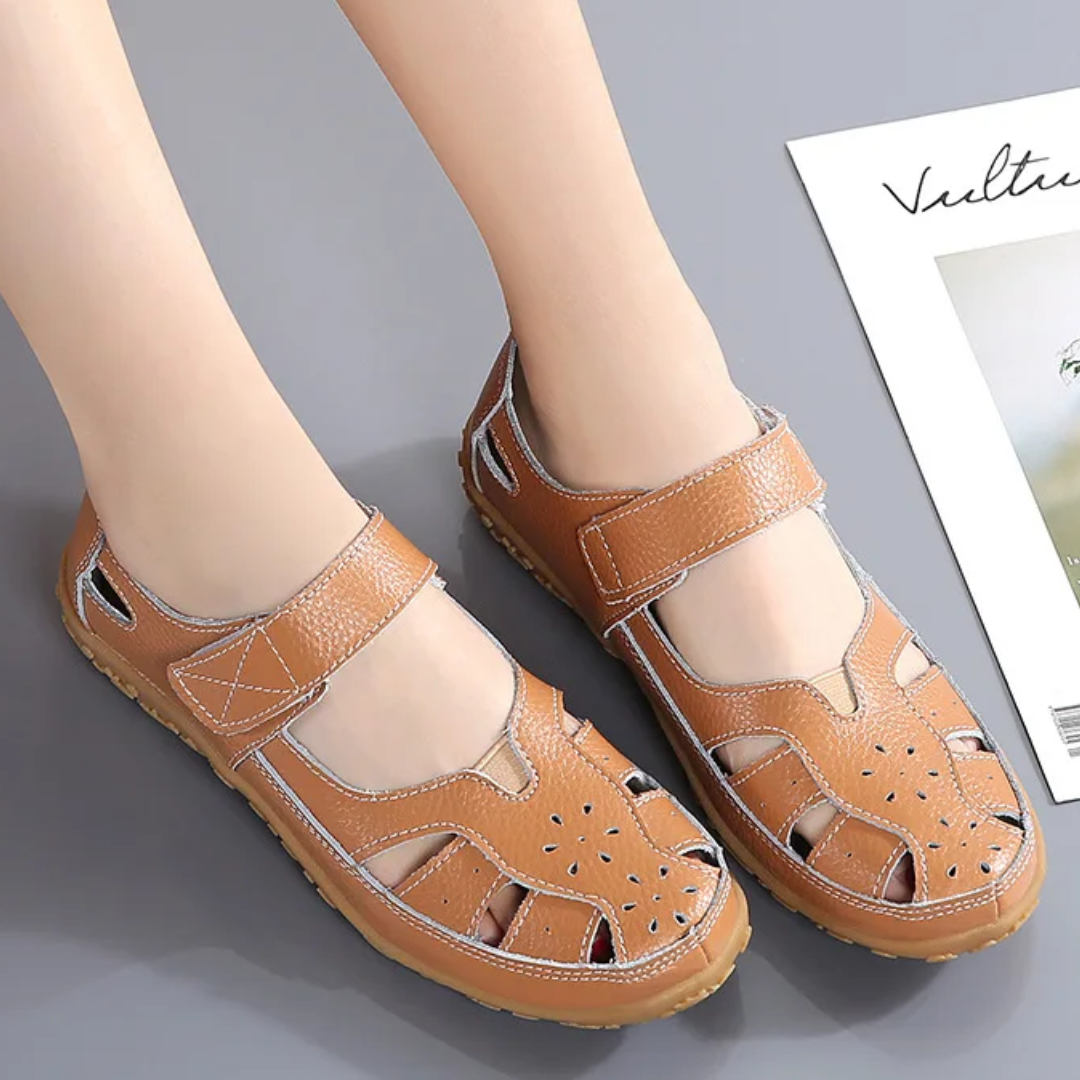 Lismali Uniqcomfy Wide Toe Box and Wide Size Leather Sandals