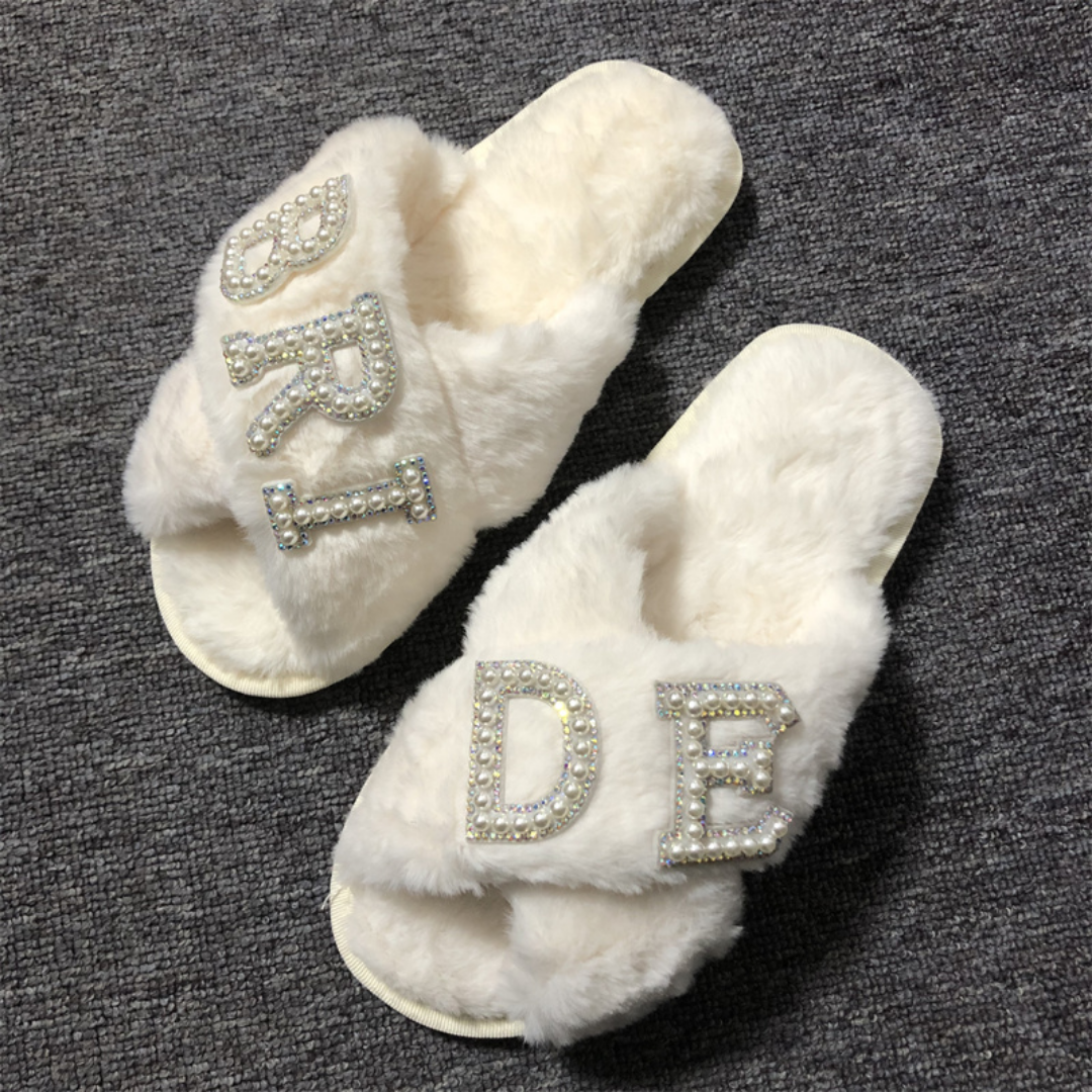 Lismali Home and Decor Bride-To-Be Plush Slippers