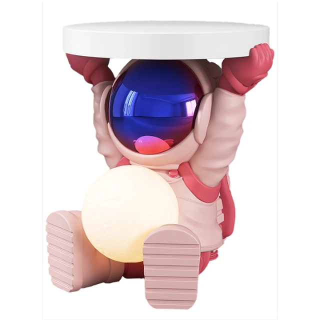 Lismali Home and Decor Creative Astronaut Figurine Side Table With Moon Lamp For Home Decor