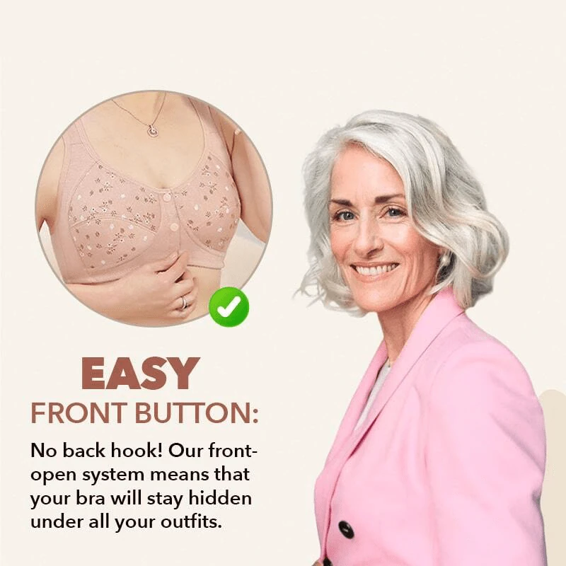 Daisy Bras for Older Women,Comfortable Breathable Front Button Bra
