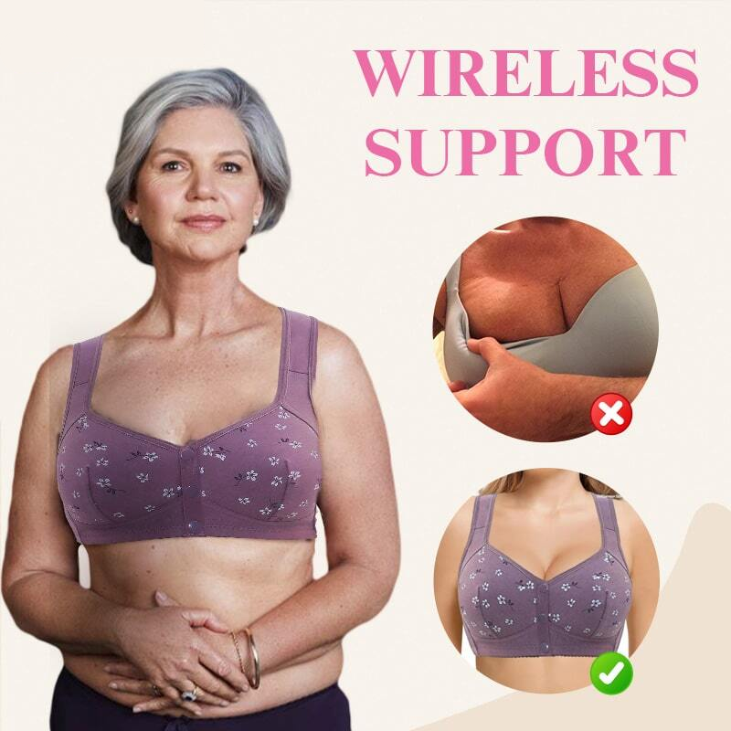 Daisy Bras for Older Women,Comfortable Breathable Front Snap Bra