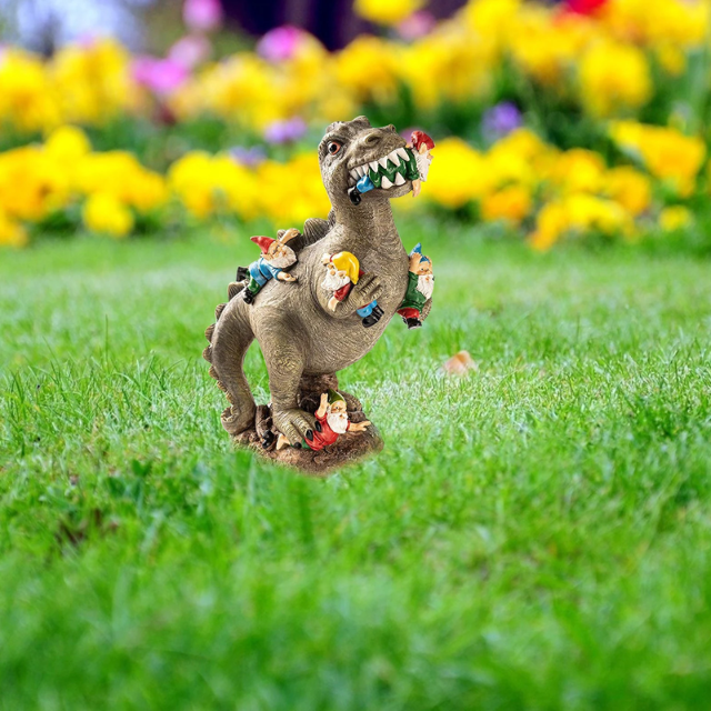 Lismali Home and Decor Dinosaur Eating Gnomes Statues For Outdoor Decoration Lawn Garden And Yard