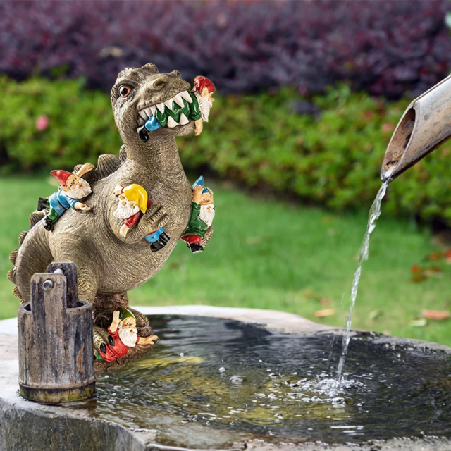 Lismali Home and Decor Dinosaur Eating Gnomes Statues For Outdoor Decoration Lawn Garden And Yard