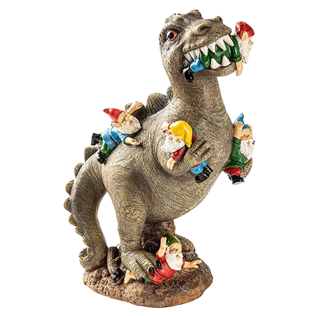Lismali Home and Decor Dinosaur Eating Gnomes Statues For Outdoor Decoration Lawn Garden And Yard