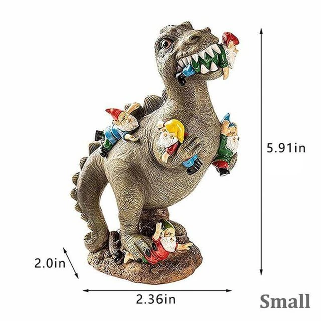 Lismali Home and Decor Dinosaur Eating Gnomes Statues For Outdoor Decoration Lawn Garden And Yard