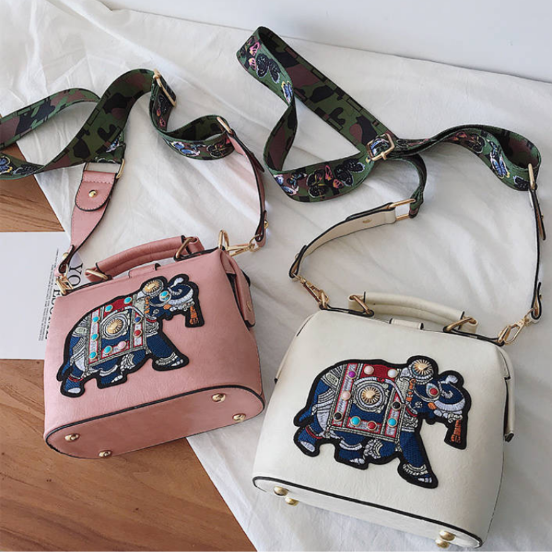 Lucky Elephant Leather Crossbody Bag