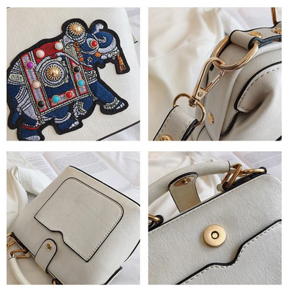 Lucky Elephant Leather Crossbody Bag