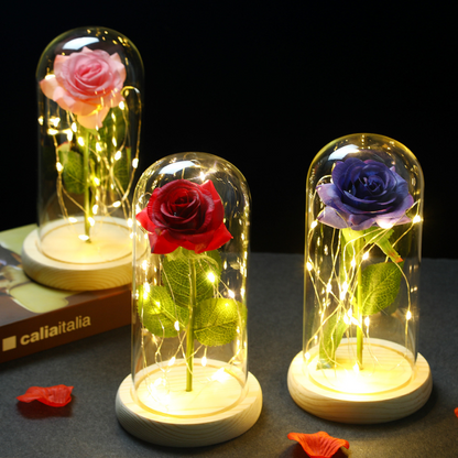 Lismali Home and Decor Eternal Galaxy Rose with LED Lights A Unique 2023 Mother's Day Gift