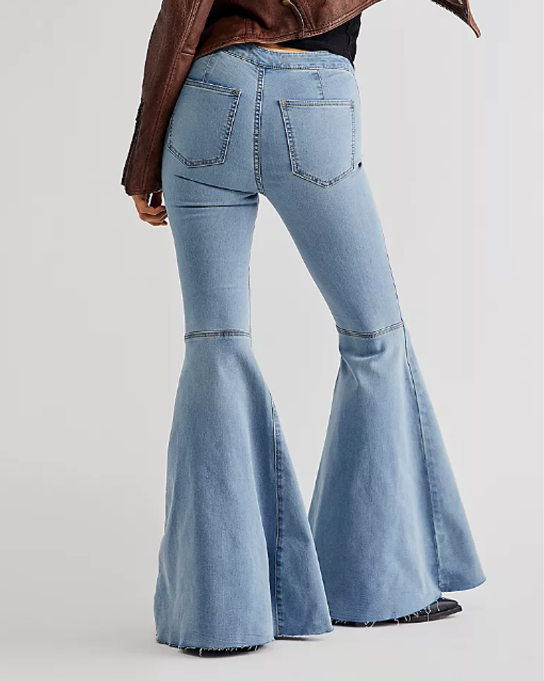 Lismali Super Wide Leg Denim Jeans -  Stretchy High Rise Flare Jeans