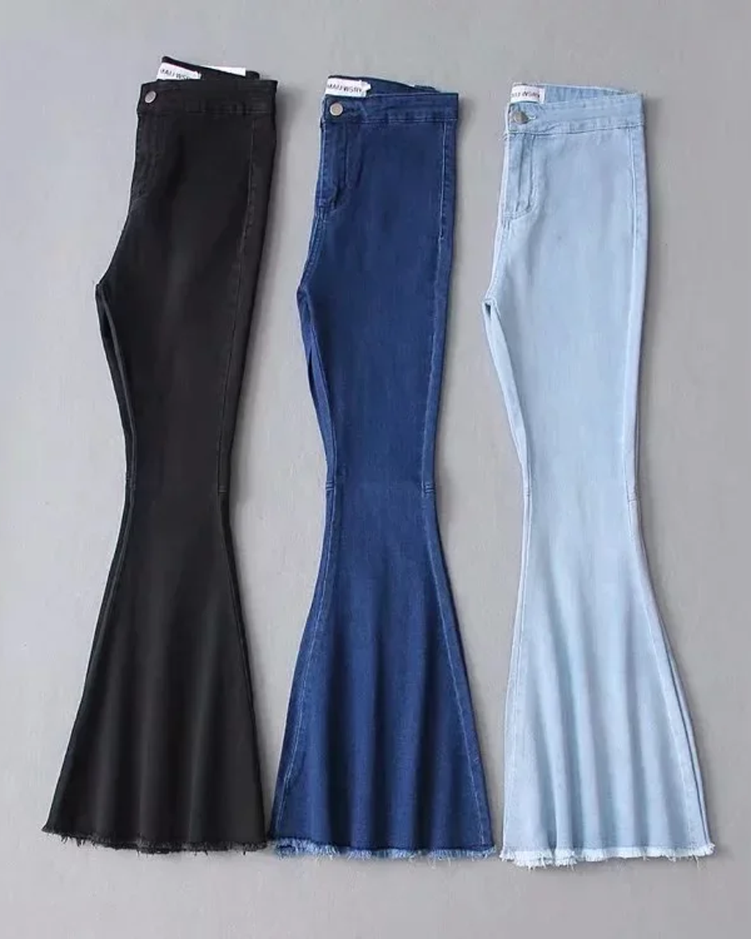 Lismali Super Wide Leg Denim Jeans -  Stretchy High Rise Flare Jeans