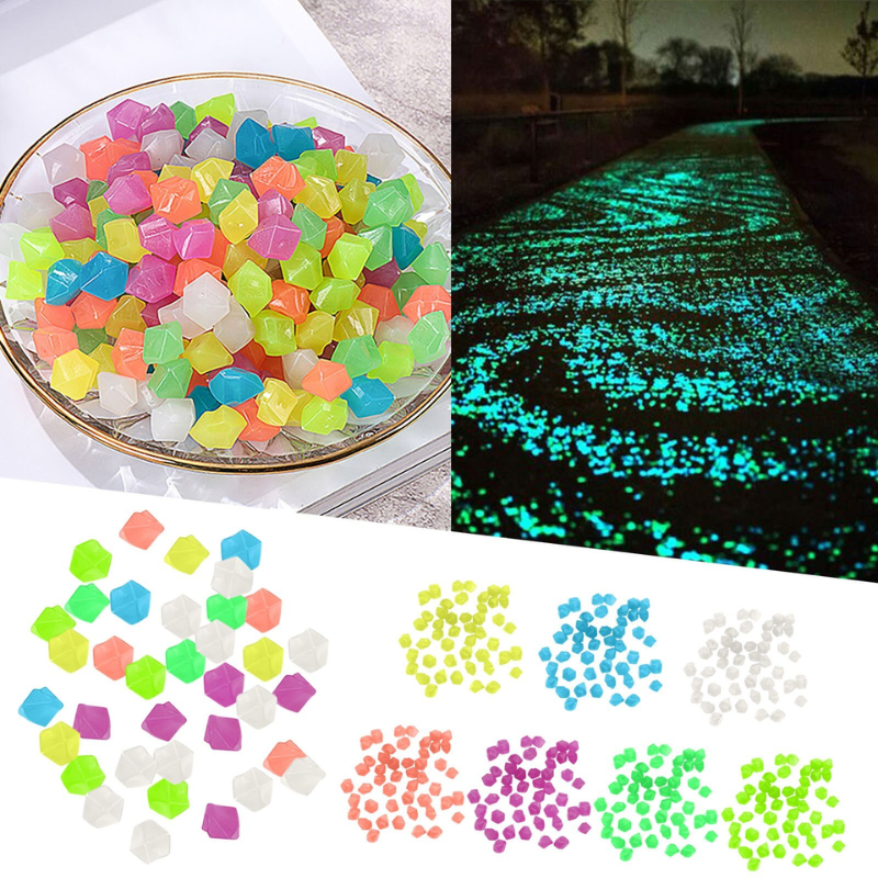 Lismali Home and Decor Glowing Diamond-shaped Luminous Stones: Perfect for Outdoor Garden, Fish Tanks, and Aquarium Decorations