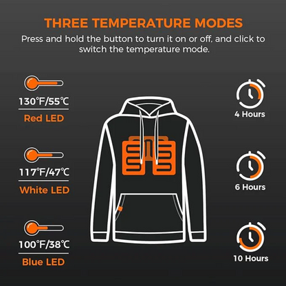Heat Jacket Hoodie Sweatshirt For Men