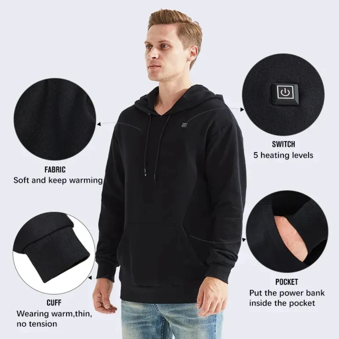 Heat Jacket Hoodie Sweatshirt For Men