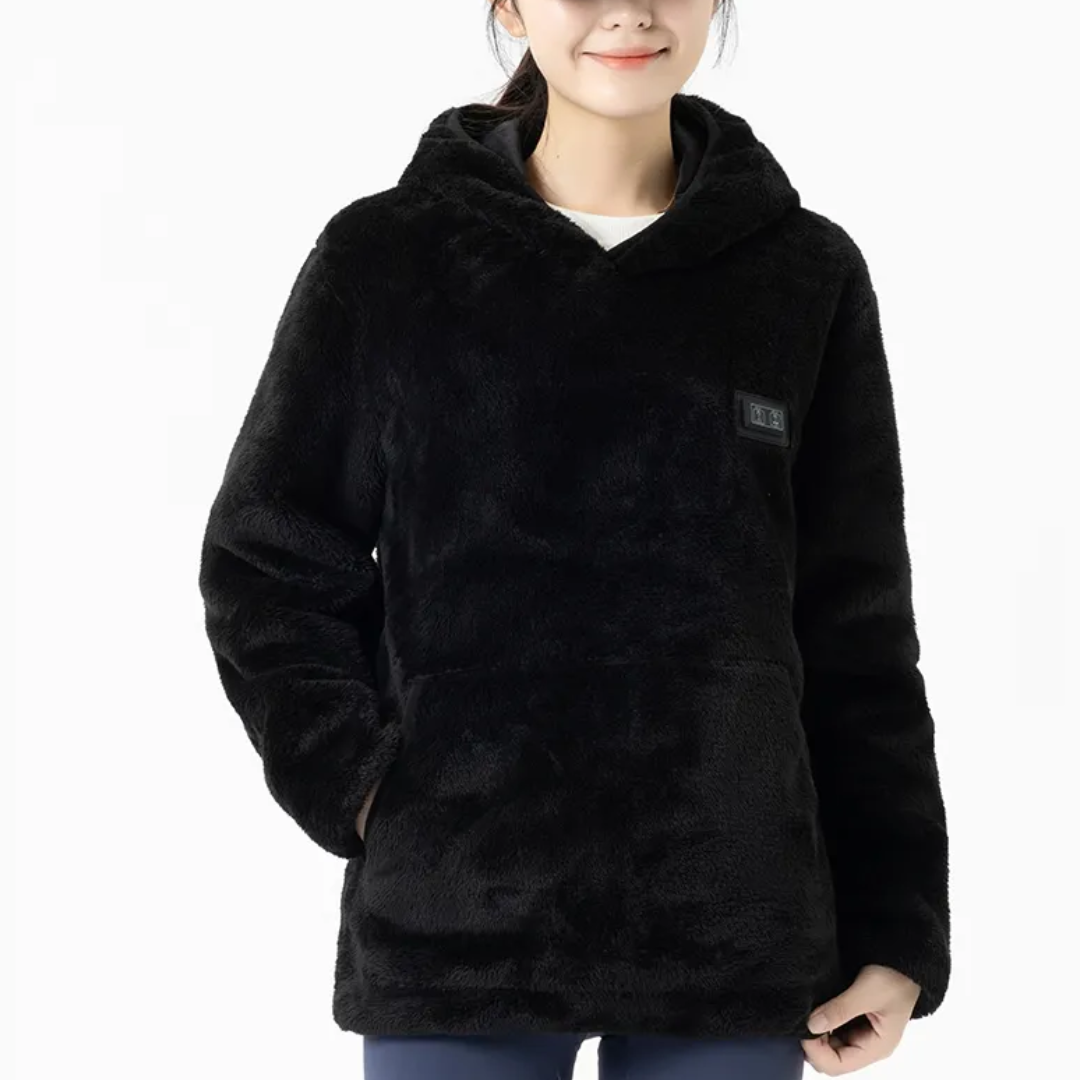 Sherpa Fleece Heated Jacket Hoodie Sweatshirt For Women