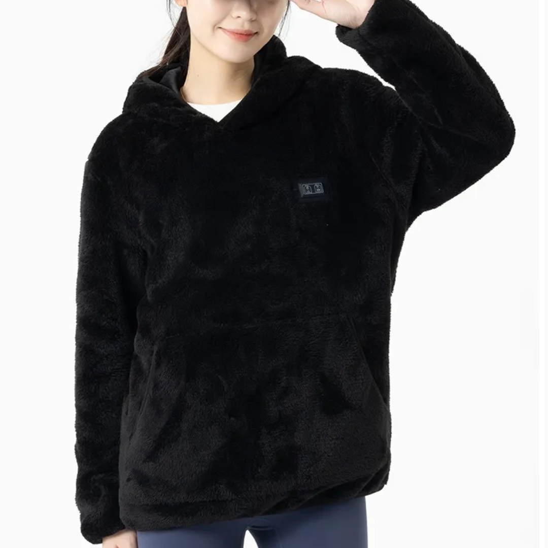 Sherpa Fleece Heated Jacket Hoodie Sweatshirt For Women