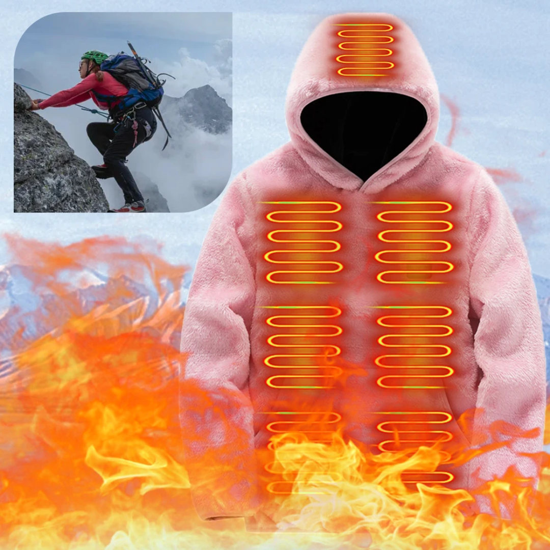 Sherpa Fleece Heated Jacket Hoodie Sweatshirt For Men