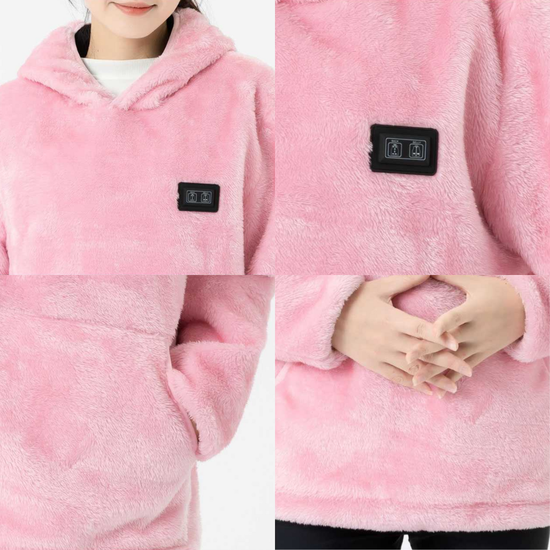 Sherpa Fleece Heated Jacket Hoodie Sweatshirt For Women