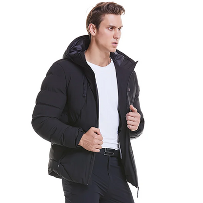 Black Windbreaker Parka Heat Jacket Hoodie For Men