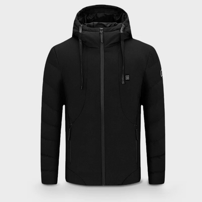 Black Windbreaker Parka Heat Jacket Hoodie For Men