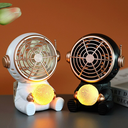 Lismali Home and Decor Mini Fan - Portable Astronaut Led Night Light Fan