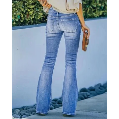 All Button Up High Waisted Flare Jeans
