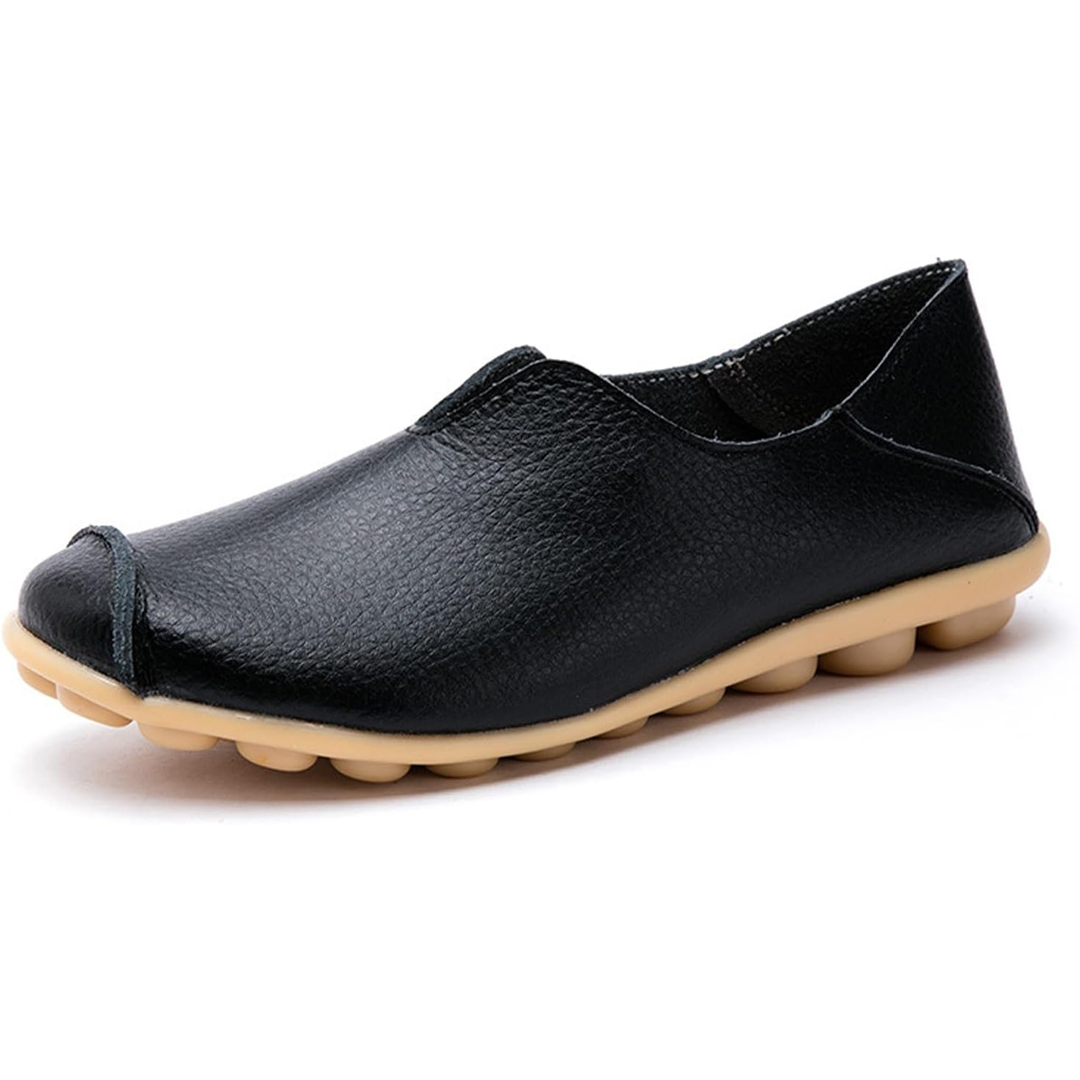 Lismali Blisscomfy Wide Toe Box & Wide Size Leather Moccasin