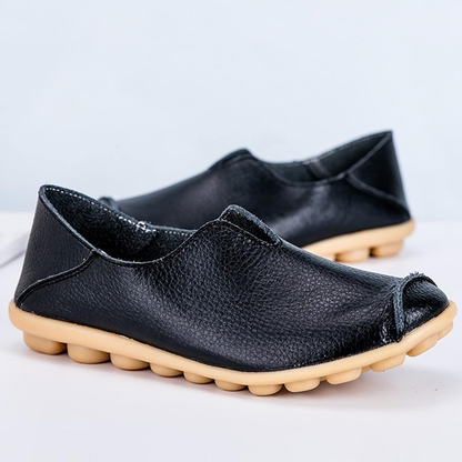 Lismali Blisscomfy Wide Toe Box & Wide Size Leather Moccasin