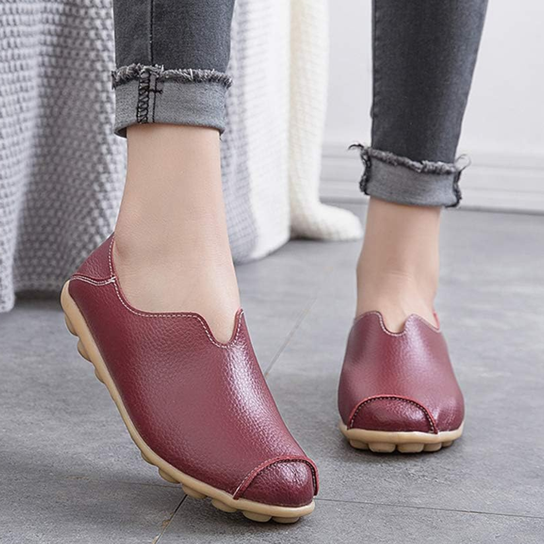 Lismali Blisscomfy Wide Toe Box & Wide Size Leather Moccasin