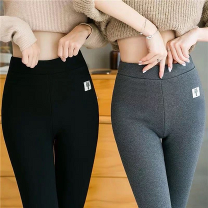 Winter Warmest Legging High Waist Stretchy Fleece Pants - Cat Pattern