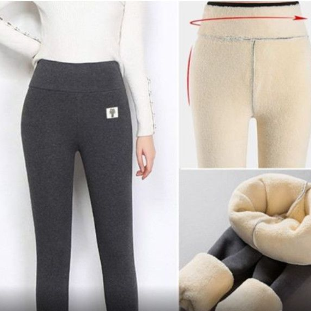 Winter Warmest Legging High Waist Stretchy Fleece Pants - Cat Pattern